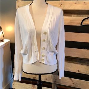 J crew cropped button up sweater